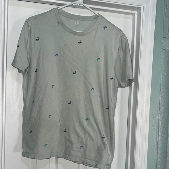 GAP Other - GAP Men's Light Gray Tee with Blue and Green Embroidery